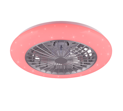 Stralsund LED ceiling fan grey starlight RGBW — R62522987