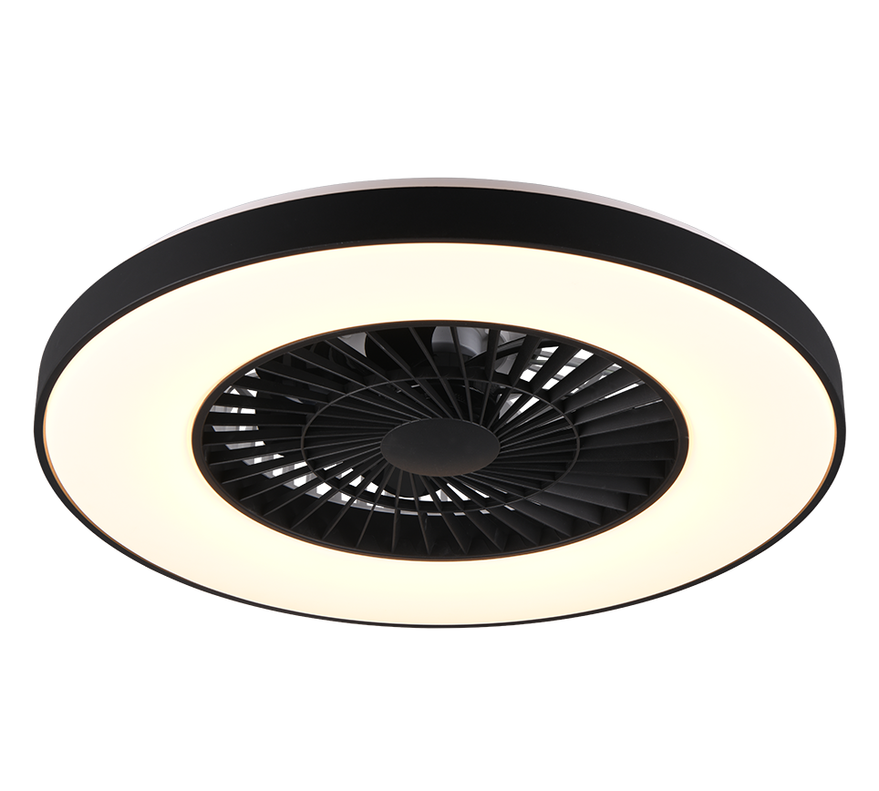 Halmstad LED ceiling fan matt black starlight — R62672132