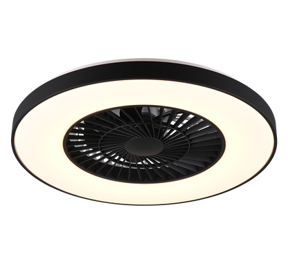 Halmstad LED ceiling fan matt black starlight — R62672132