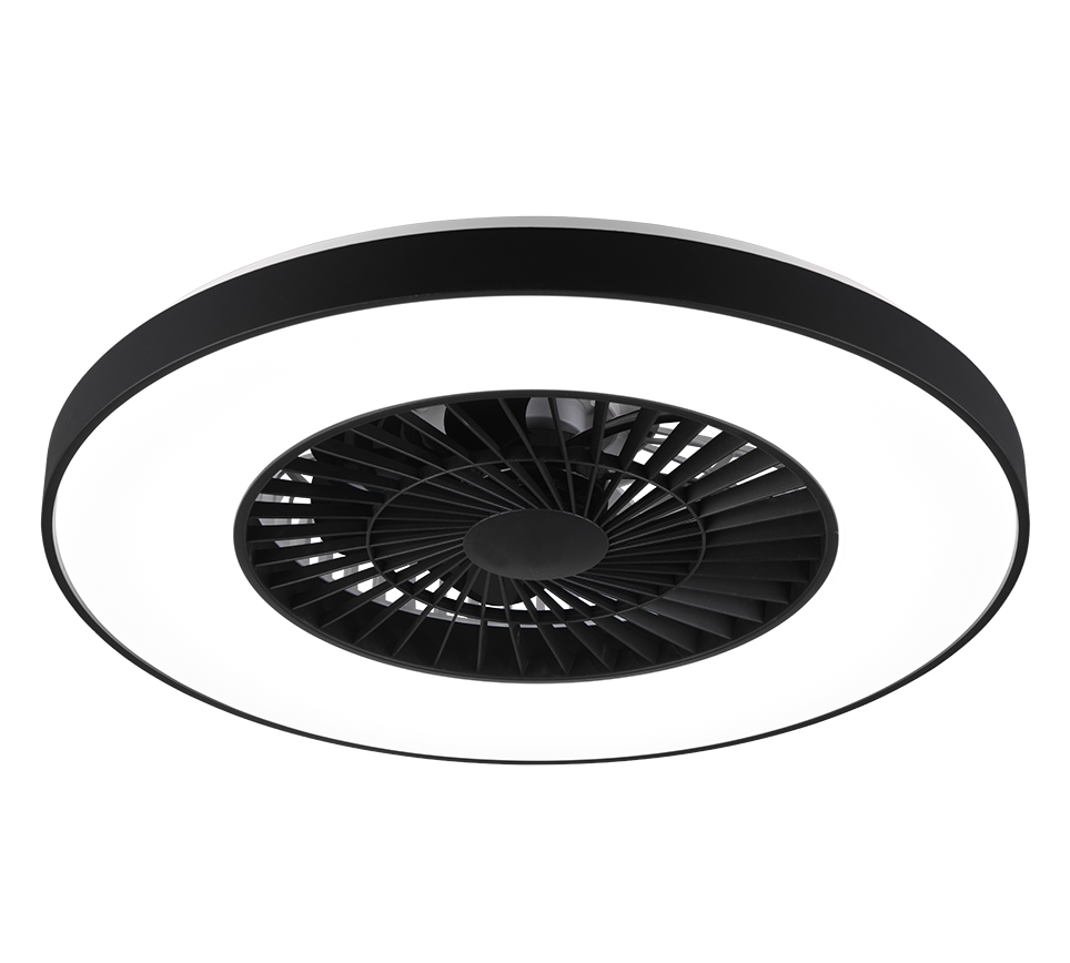 Halmstad LED ceiling fan matt black starlight — R62672132