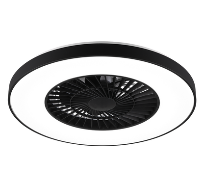 Halmstad LED ceiling fan matt black starlight — R62672132