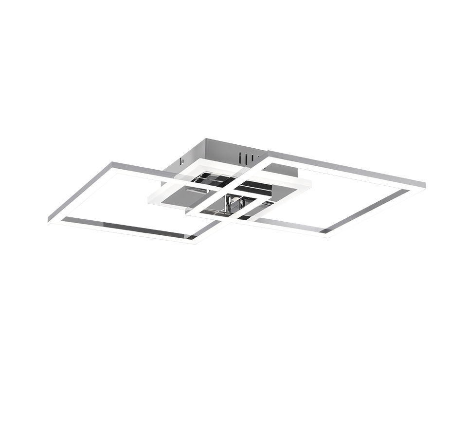 Venida LED ceiling lamp square chrome 4000K — R62793406