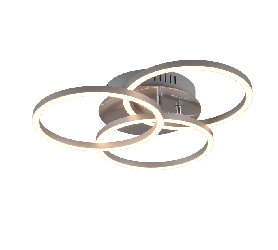 Circle LED ceiling lamp brushed steel — R62823107
