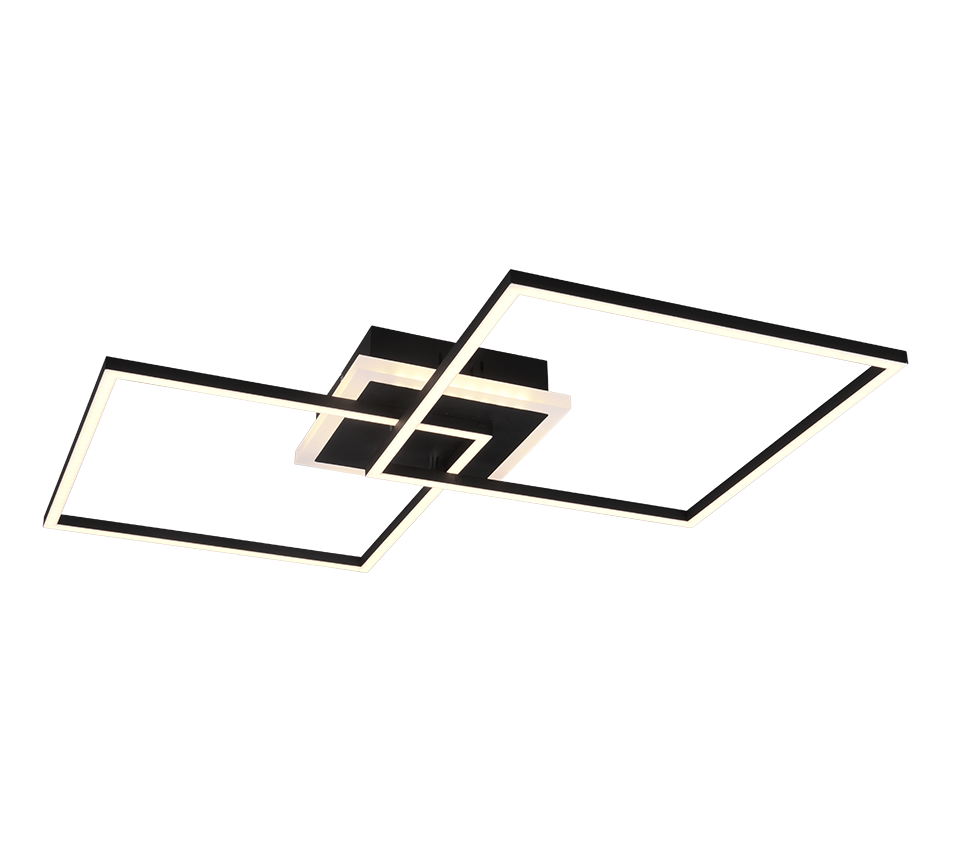 Arribo LED ceiling lamp square matt black RGBW — R62843132
