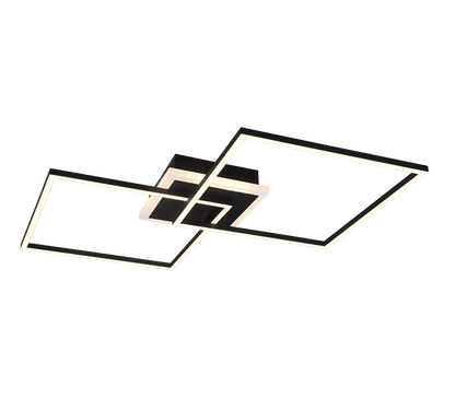 Arribo LED ceiling lamp square matt black RGBW — R62843132