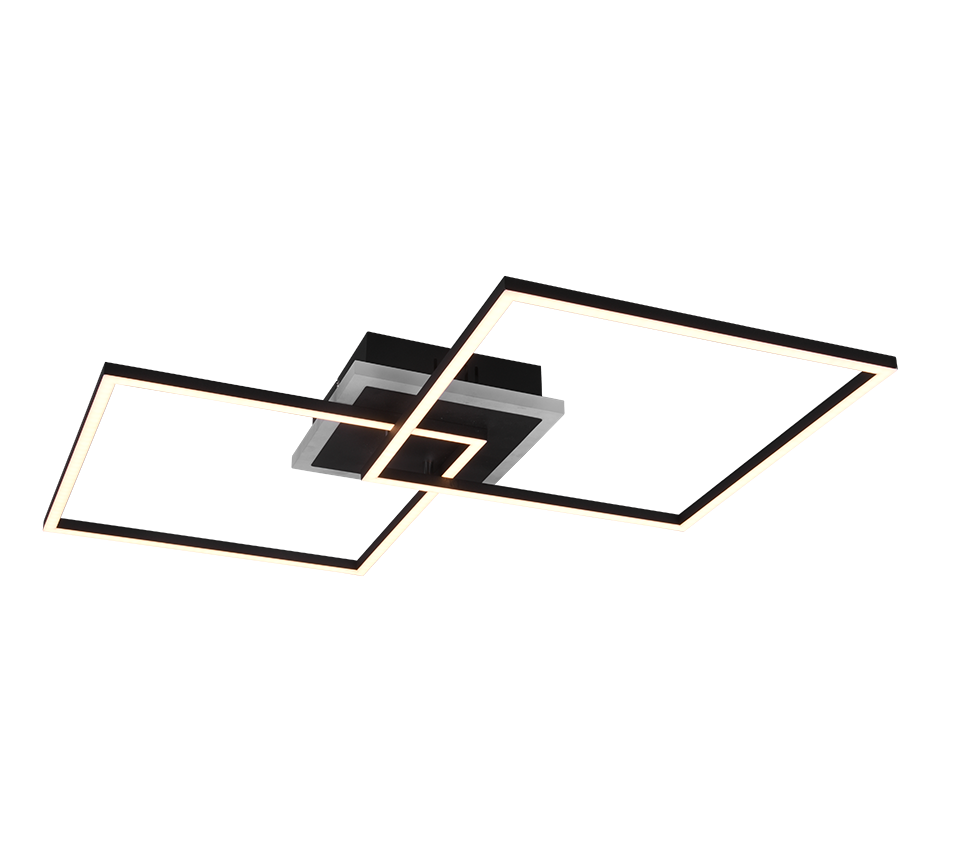 Arribo LED ceiling lamp square matt black RGBW — R62843132