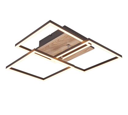Mobile LED ceiling lamp wood imitation/matt black — R62883135