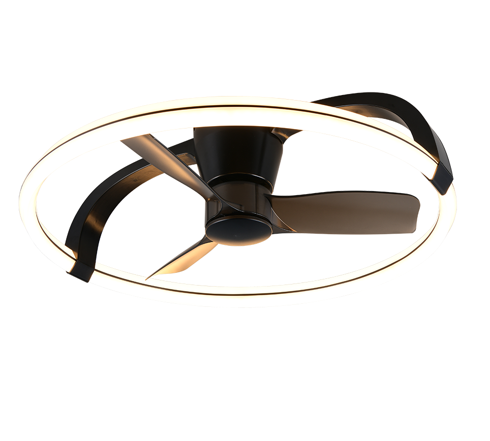 Stockholm LED ceiling fan matt black — R64262132