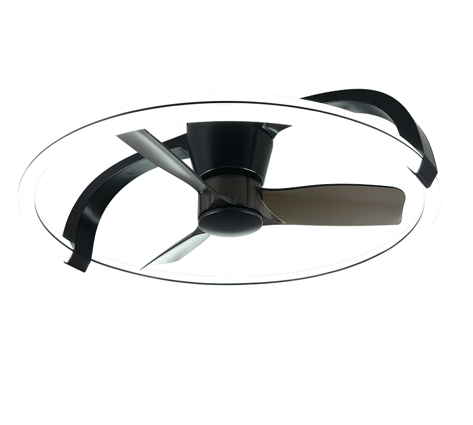 Stockholm LED ceiling fan matt black — R64262132