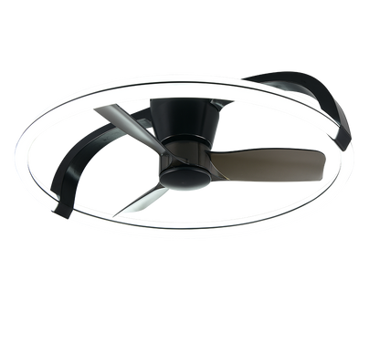 Stockholm LED ceiling fan matt black — R64262132