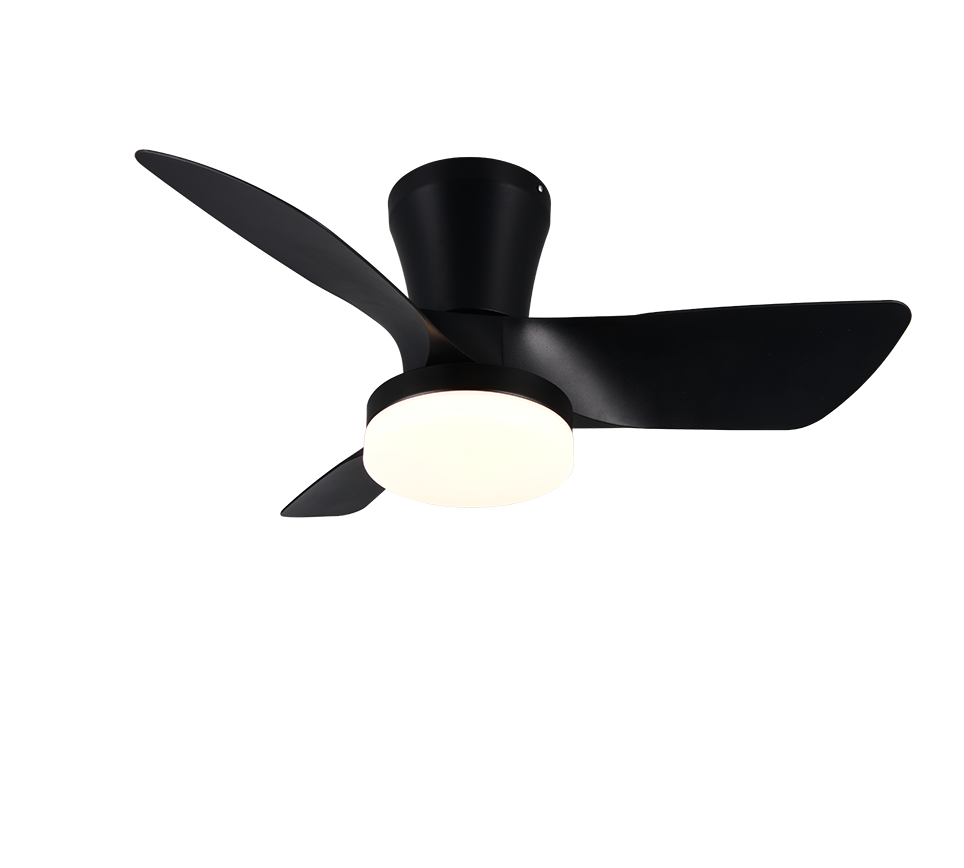 Randers LED ceiling fan matt black — R64412132