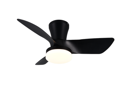 Randers LED ceiling fan matt black — R64412132