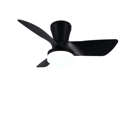 Randers LED ceiling fan matt black — R64412132