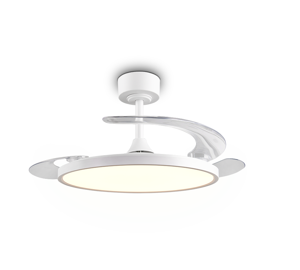 Kasfjord LED ceiling fan matt white starlight — R64452131