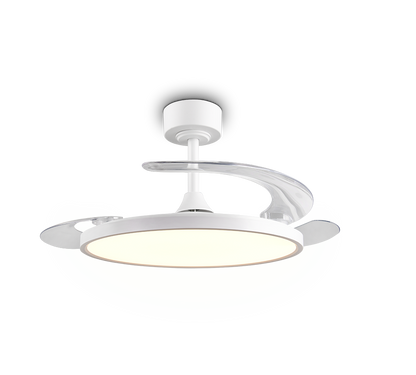 Kasfjord LED ceiling fan matt white starlight — R64452131