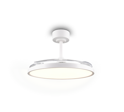 Kasfjord LED ceiling fan matt white starlight — R64452131