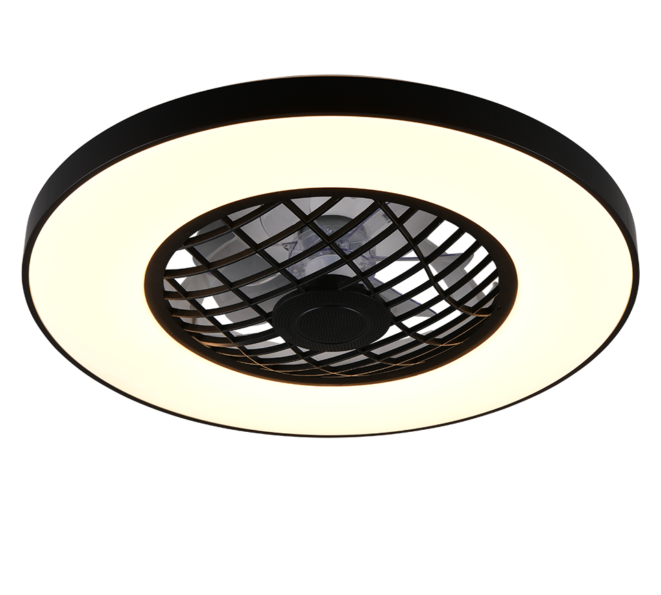 Linköping LED ceiling fan black RGB — R64462102
