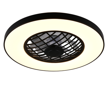 Linköping LED ceiling fan black RGB — R64462102