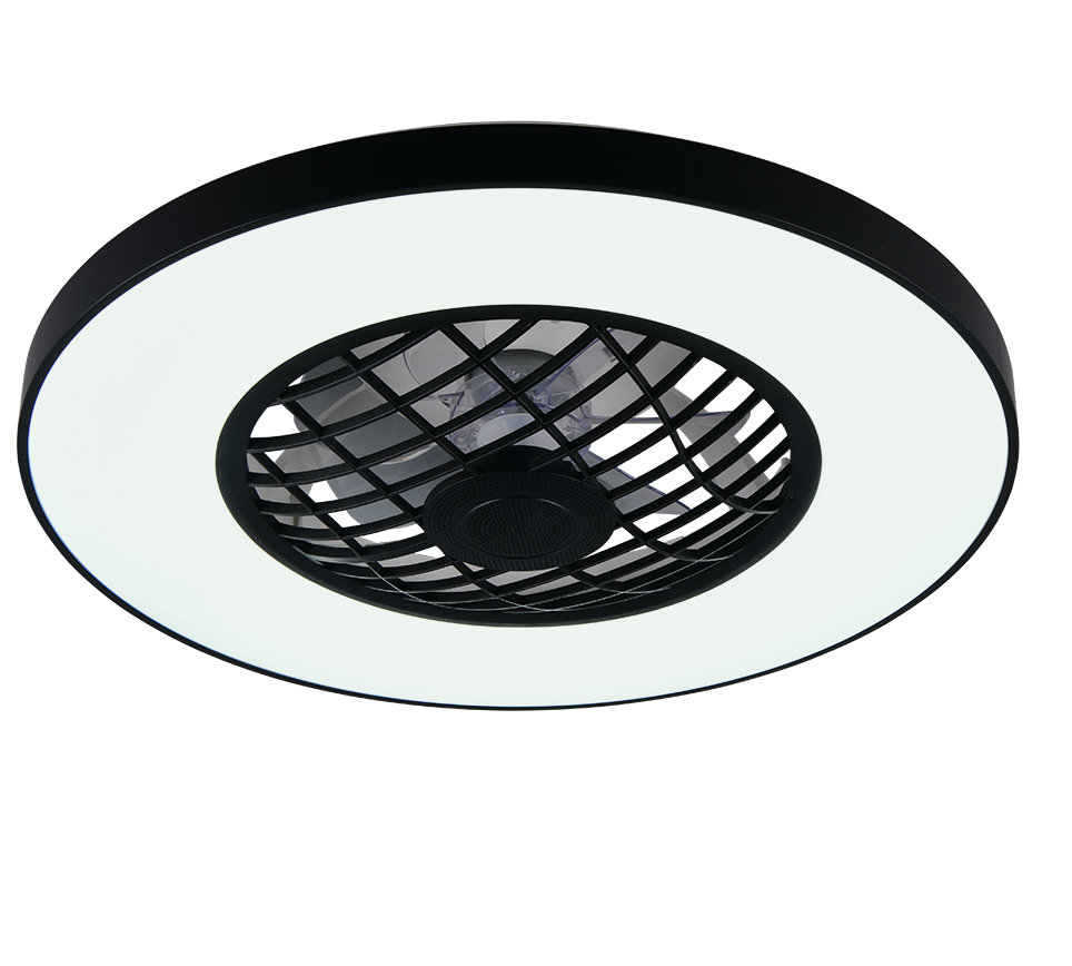 Linköping LED ceiling fan black RGB — R64462102