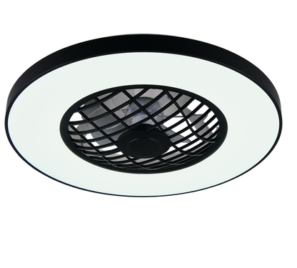Linköping LED ceiling fan black RGB — R64462102