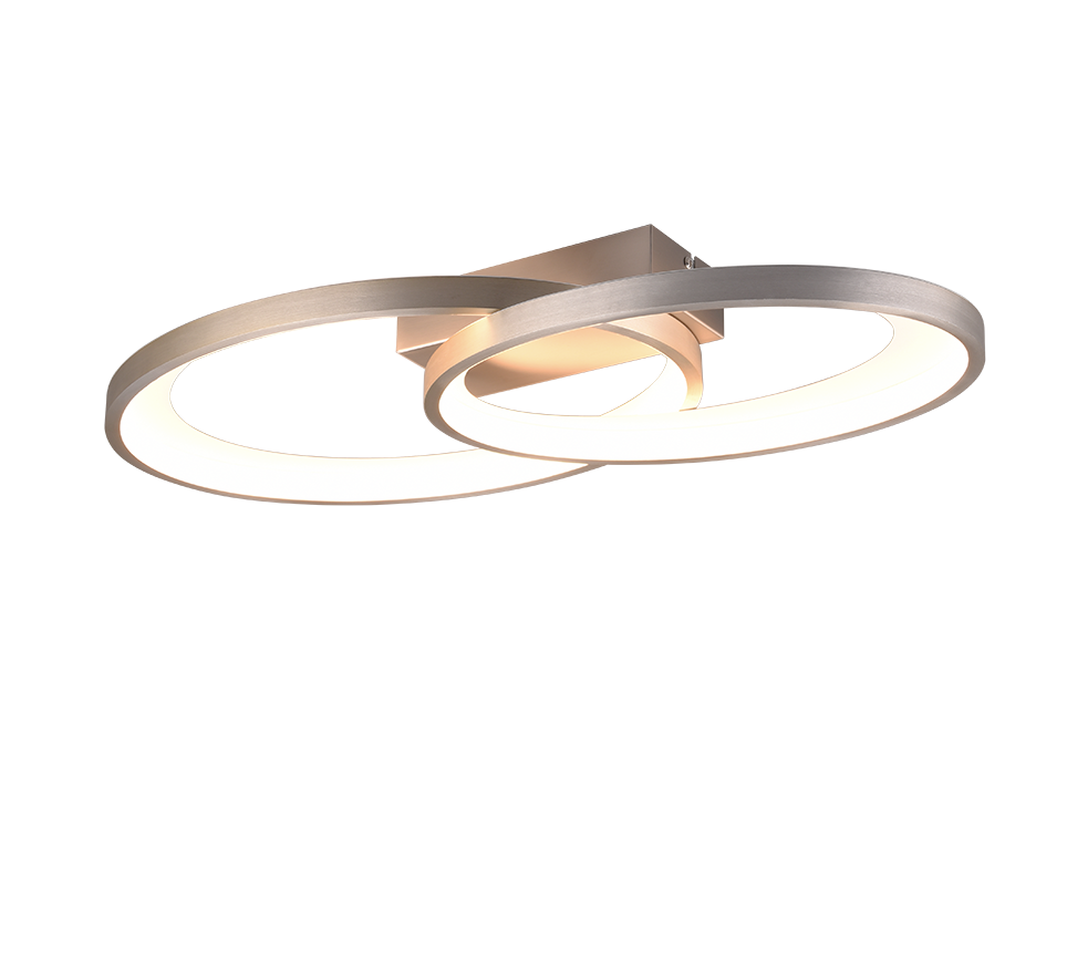 Malaga LED ceiling lamp brushed steel — R64482107