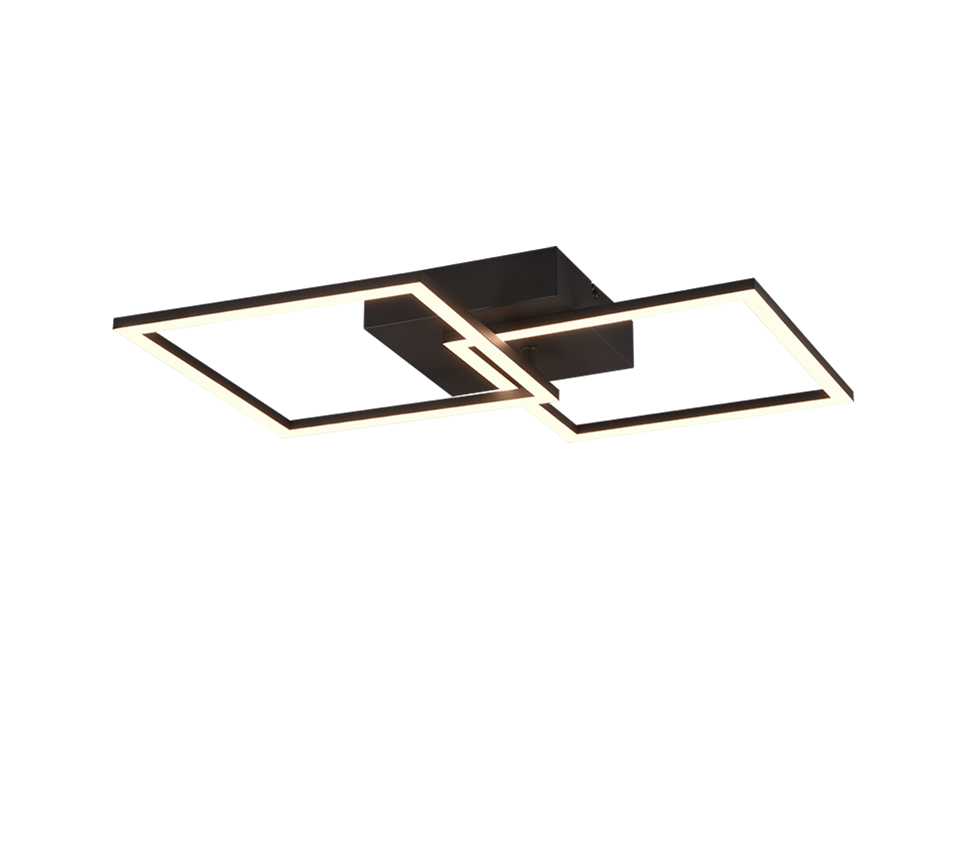 Trail LED ceiling lamp 2-pc matt black — R64492132