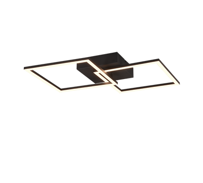 Trail LED ceiling lamp 2-pc matt black — R64492132