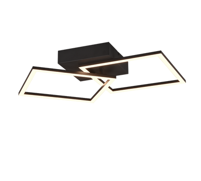 Trail LED ceiling lamp 2-pc matt black — R64492132