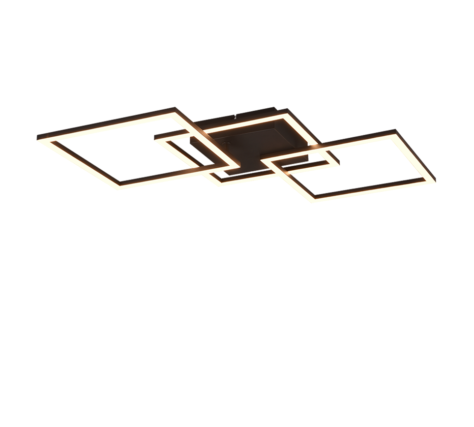 Trail LED ceiling lamp 3-pc matt black — R64493132