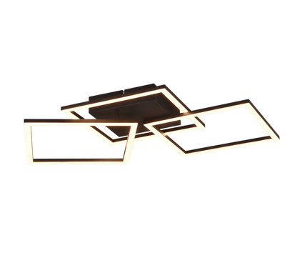 Trail LED ceiling lamp 3-pc matt black — R64493132