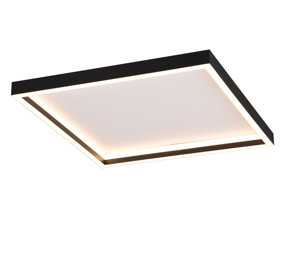 Rotonda LED ceiling lamp square matt black — R64502932