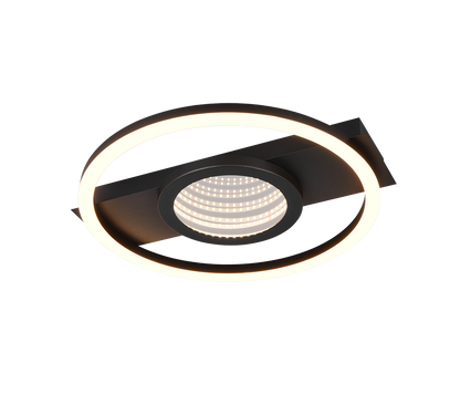 Wheeler LED ceiling lamp round matt black 3000K — R64801132