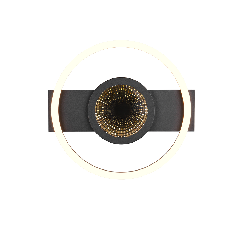 Wheeler LED ceiling lamp round matt black 3000K — R64801132