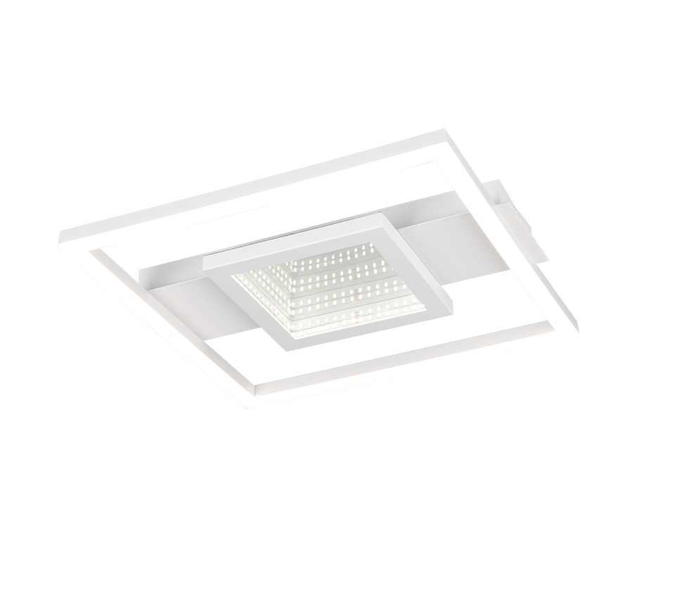 Wheeler LED ceiling lamp square matt white 4000K — R64801931