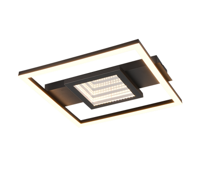 Wheeler LED ceiling lamp square matt black 3000K — R64801932