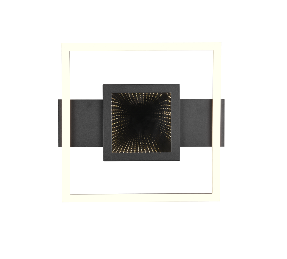 Wheeler LED ceiling lamp square matt black 3000K — R64801932