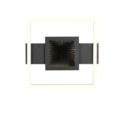 Wheeler LED ceiling lamp square matt black 3000K — R64801932