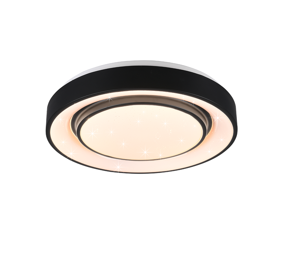 WiZ Mona LED ceiling lamp matt black starlight RGBW — R65041032