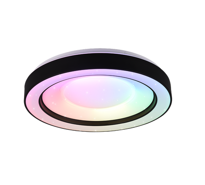 Arco LED ceiling lamp 49 cm matt black starlight RGBW — R65091032