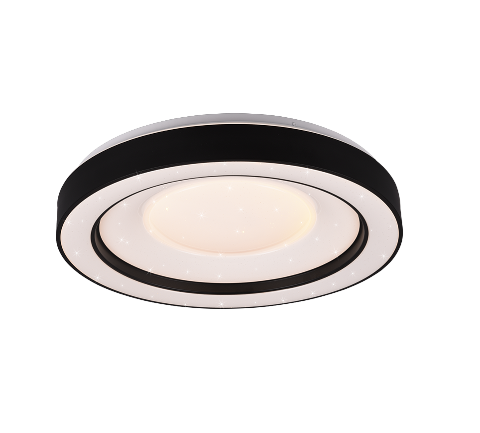 Arco LED ceiling lamp 49 cm matt black starlight RGBW — R65091032