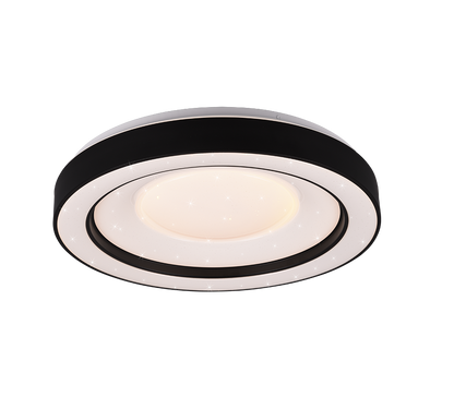 Arco LED ceiling lamp 49 cm matt black starlight RGBW — R65091032