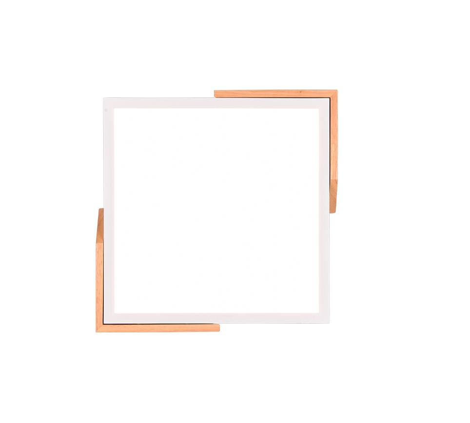 Meta LED ceiling lamp matt white/wood — R67191131