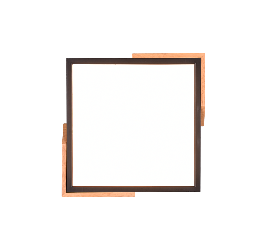 Meta LED ceiling lamp matt black/wood — R67191132