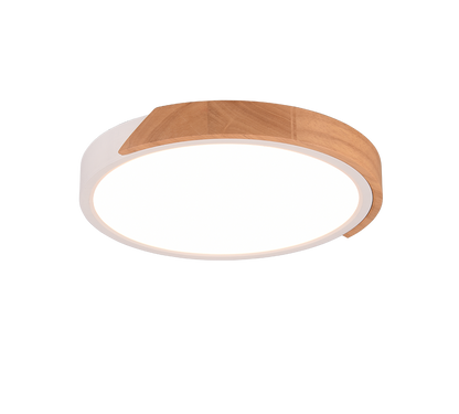 Jano LED ceiling lamp matt white/wood — R67201131