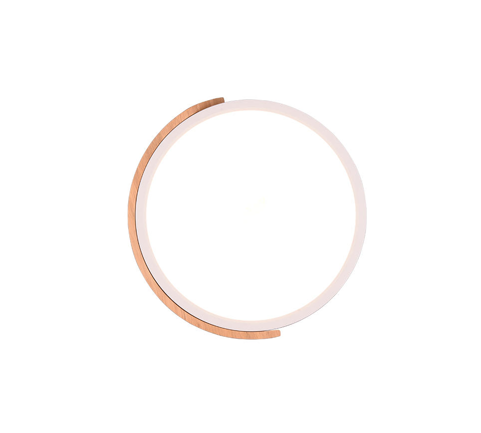 Jano LED ceiling lamp matt white/wood — R67201131