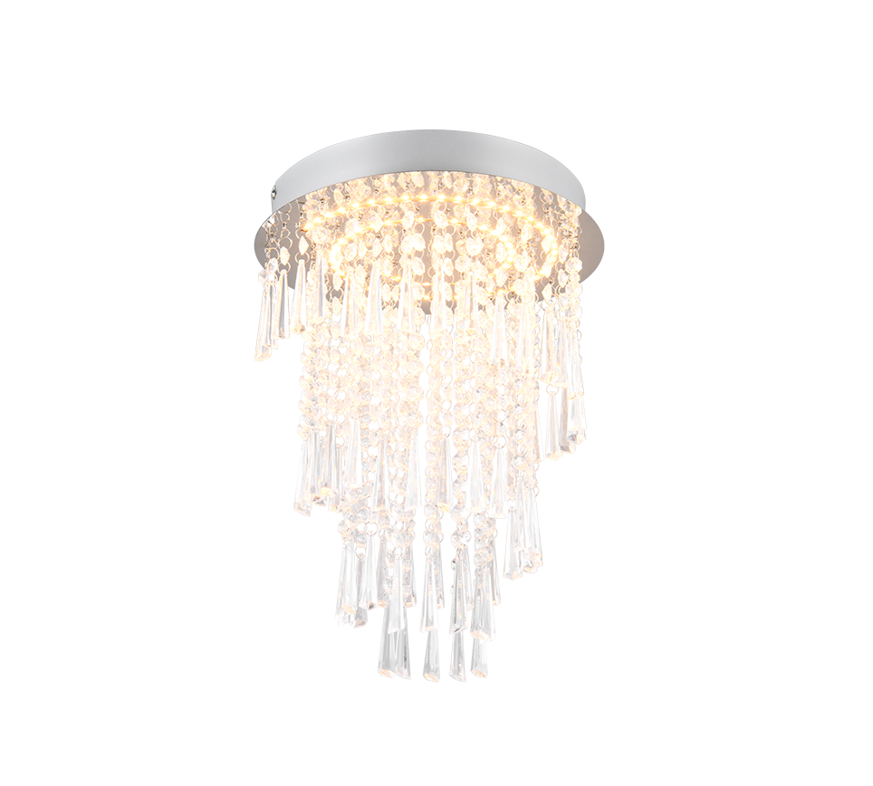 Pomp LED ceiling lamp 30 cm chrome/transparent — R67341106