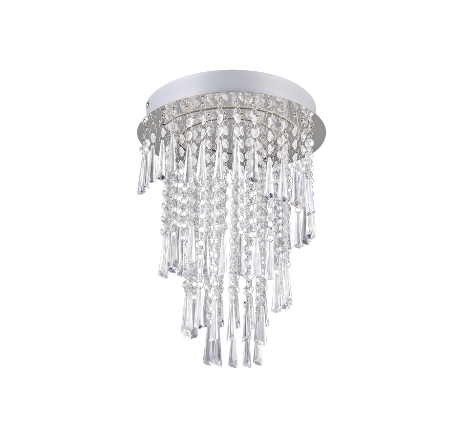 Pomp LED ceiling lamp 30 cm chrome/transparent — R67341106