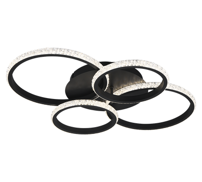 Cires LED ceiling lamp matt black/crystal effect 4000K — R67364132
