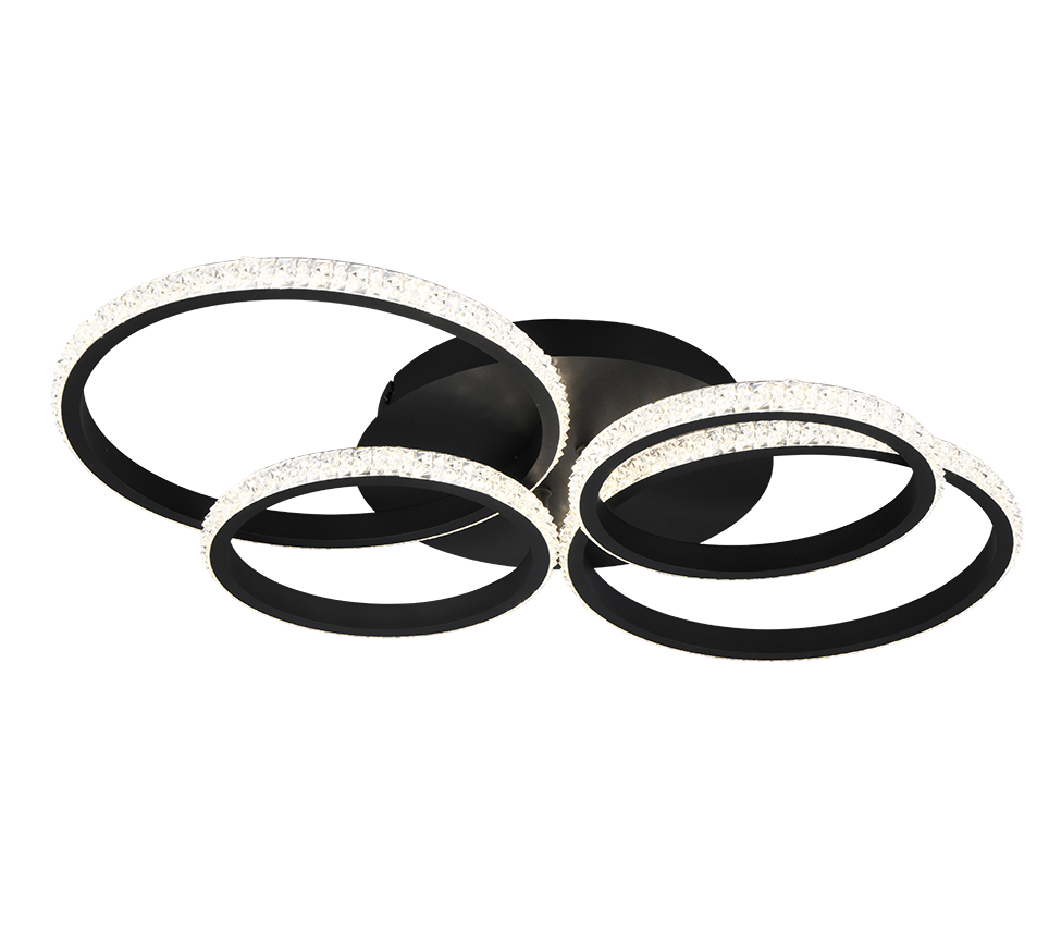 Cires LED ceiling lamp matt black/crystal effect 4000K — R67364132
