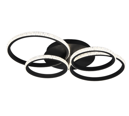 Cires LED ceiling lamp matt black/crystal effect 4000K — R67364132